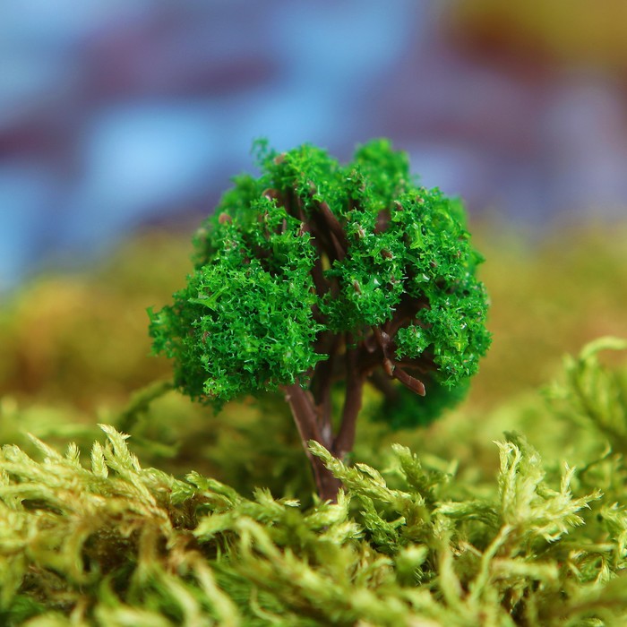 Миниатюра кукольная, набор 4 шт "Дерево" размер 1 шт 2,5*2,5*4,5 см, цвет зеленый