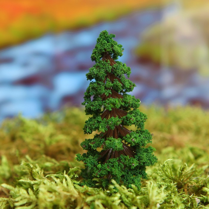 Миниатюра кукольная, набор 2 шт "Дерево" размер 1 шт 2,5*2,5*7,5 см, цвет светло-зеленый