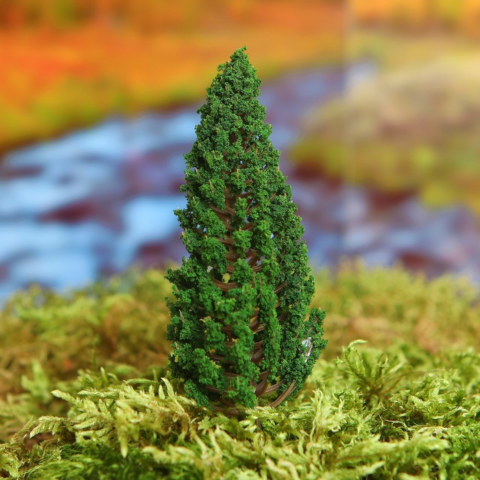 Миниатюра кукольная, набор 2 шт "Дерево" размер 1 шт 3*3*1,5 см, цвет зеленый