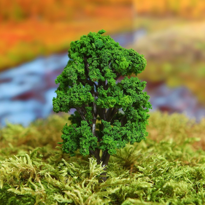 Миниатюра кукольная "Дерево" размер 4,5*4,5*11 см, цвет зеленый