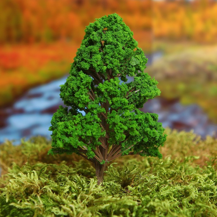 Миниатюра кукольная "Дерево" размер 6*6*13,5 см, цвет зеленый