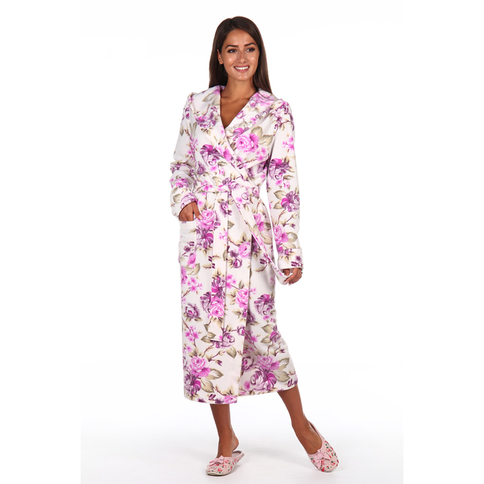 Халат женский запашной Уют цветы, р-р 46