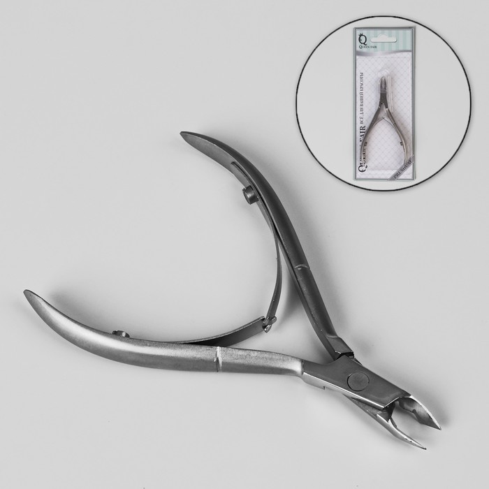 Кусачки для кутикулы, двойная пружина, 9,9см, рабочая область-5мм, цвет серебристый