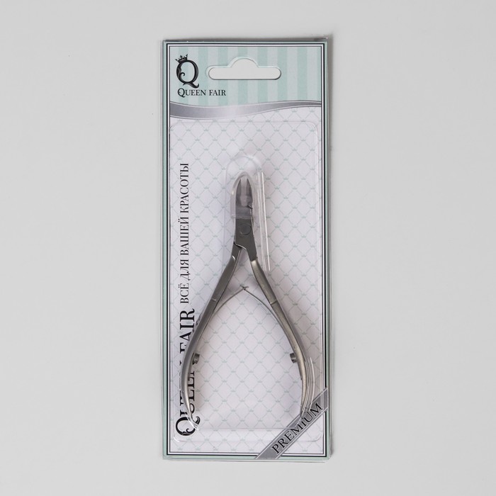 Кусачки для кутикулы, двойная пружина, 9,9см, рабочая область-5мм, цвет серебристый