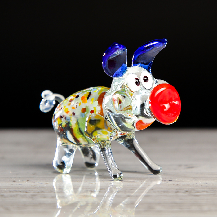 Сувенир из стекла миди 16 "Свинка", микс