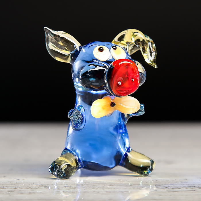 Сувенир из стекла миди 18 "Свинка", микс