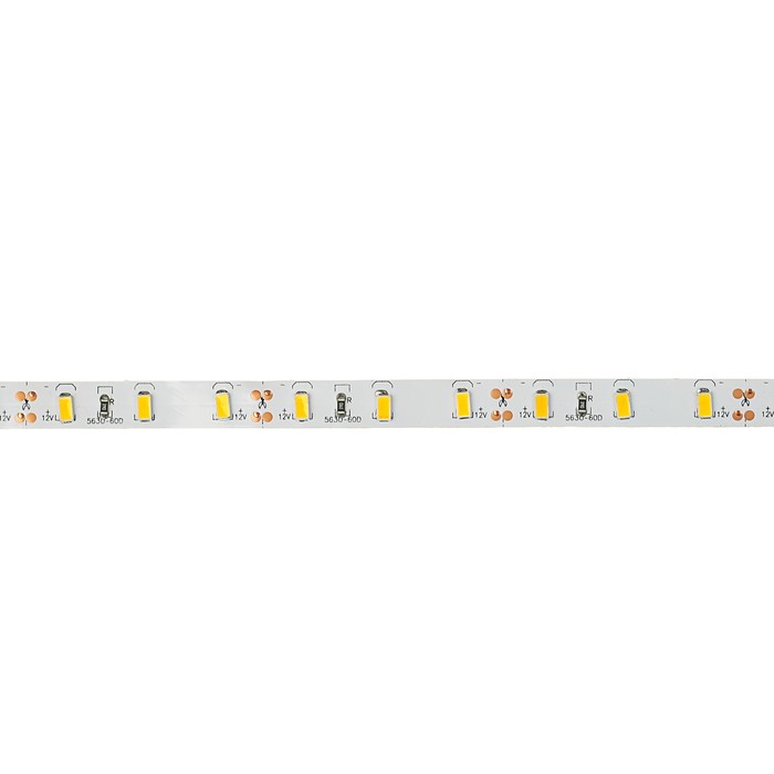 Светодиодная лента SMD5630, 5 м. IP20, 60LED, 17,2W/метр, 17-19 Lm/1 LED, 12V DC,ТЕПЛО БЕЛЫЙ