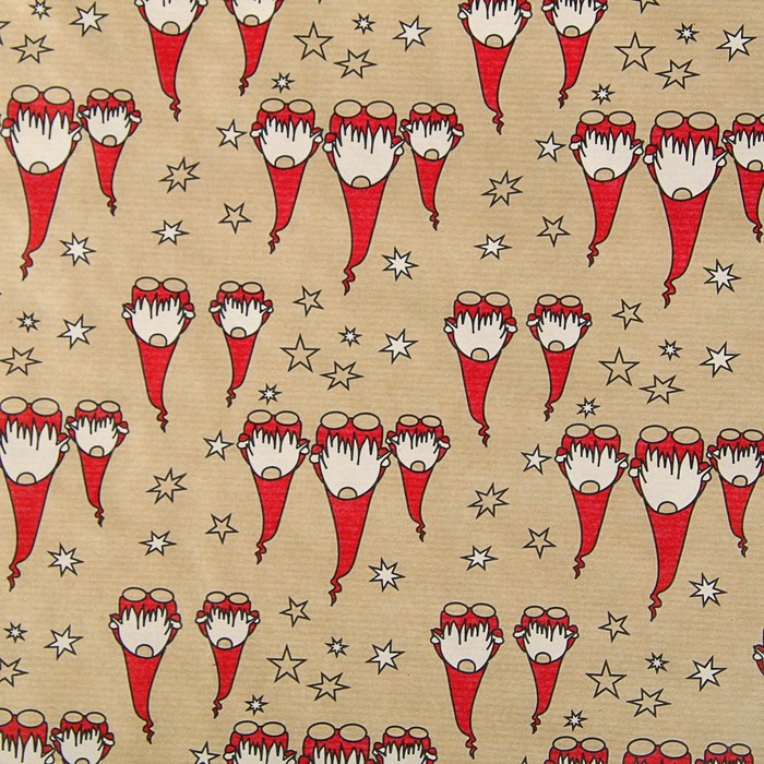 Бумага упаковочная крафт "Гномы", 0.6 х 10 м