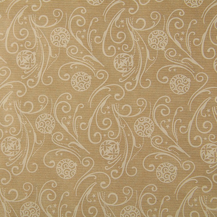 Бумага упаковочная крафт "Белые шары", 0.6 х 10 м