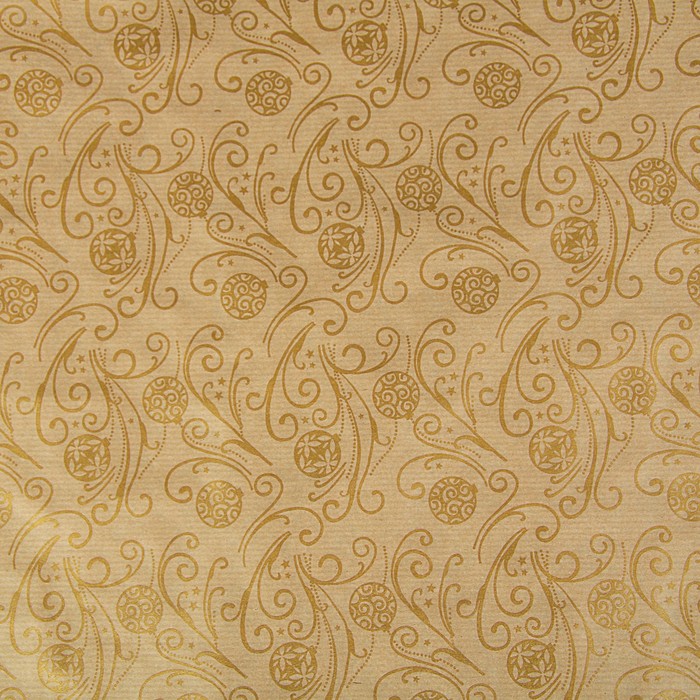 Бумага упаковочная крафт "Золотые шары", 0.6 х 10 м