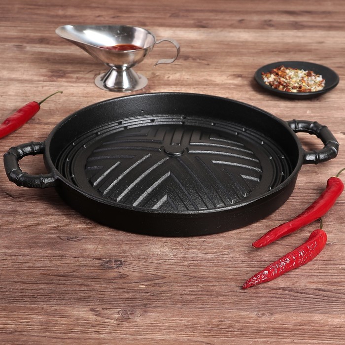 Сковорода 28 см "Объем. Гриль", с ручками