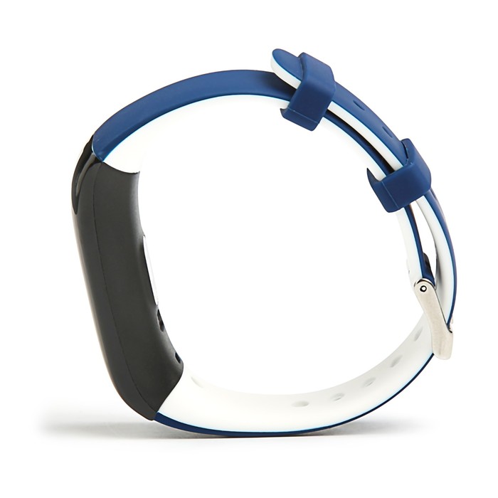 Фитнес-браслет Qumann QSB 09, цвет дисп, оповещения, будильник, шагомер, бело-синий