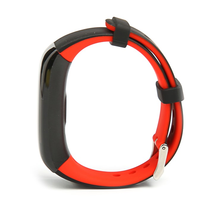 Фитнес-браслет Qumann QSB 09, цвет дисп, оповещения, будильник, шагомер, черно-красный