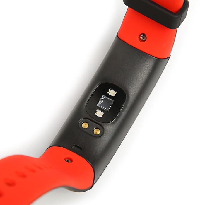 Фитнес-браслет Qumann QSB 09, цвет дисп, оповещения, будильник, шагомер, черно-красный