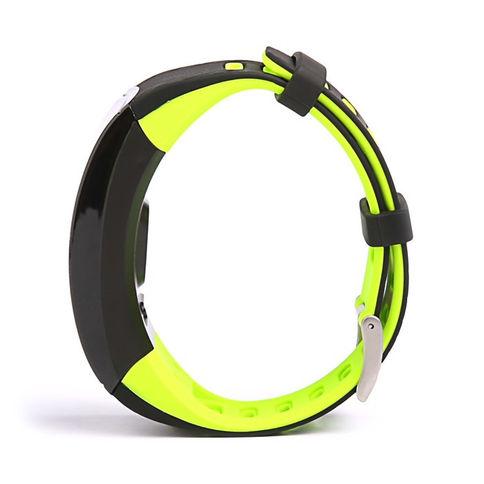 Фитнес-браслет Qumann QSB X, цвет дисп, оповещения, будильник, шагомер, черно-зеленый