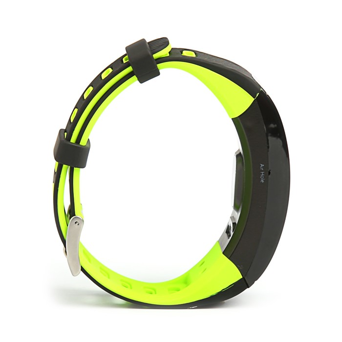 Фитнес-браслет Qumann QSB X, цвет дисп, оповещения, будильник, шагомер, черно-зеленый