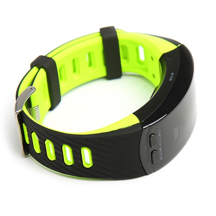 Фитнес-браслет Qumann QSB X, цвет дисп, оповещения, будильник, шагомер, черно-зеленый