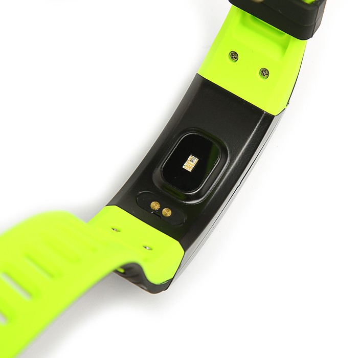 Фитнес-браслет Qumann QSB X, цвет дисп, оповещения, будильник, шагомер, черно-зеленый