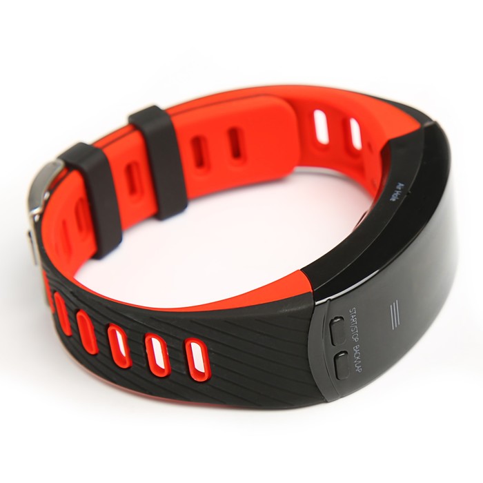 Фитнес-браслет Qumann QSB X, цвет дисп, оповещения, будильник, шагомер, черно-красный