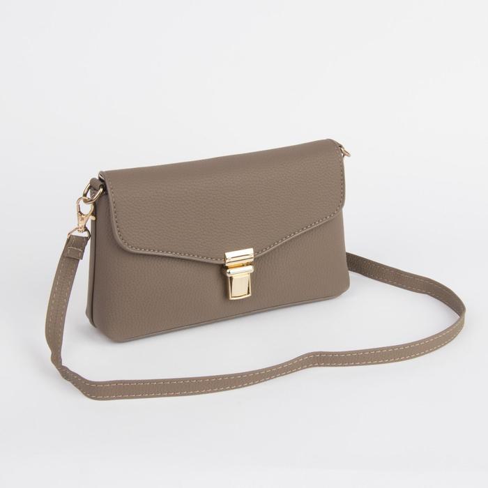 Сумка женская, отдел с перегородкой на молнии, регулируемый ремень, цвет хаки