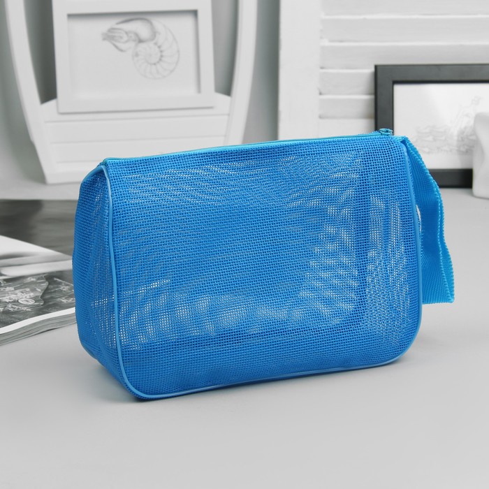 Косметичка банная, отдел на молнии, цвет синий