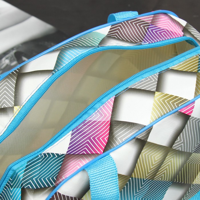 Косметичка банная, отдел на молнии, ручки, цвет голубой