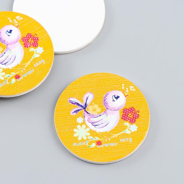 Декор для творчества дерево "Птенчик" набор 10 шт 3х3 см