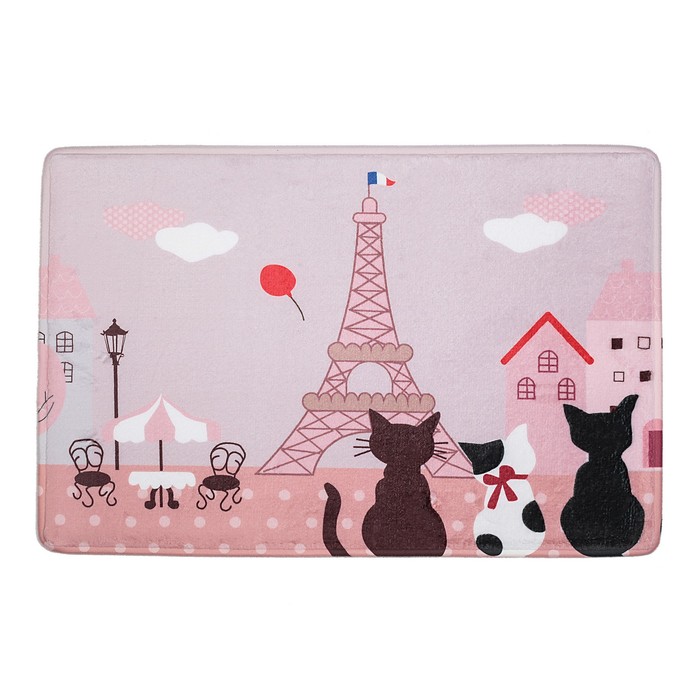 Коврик для ванной "Кошки в Париже"