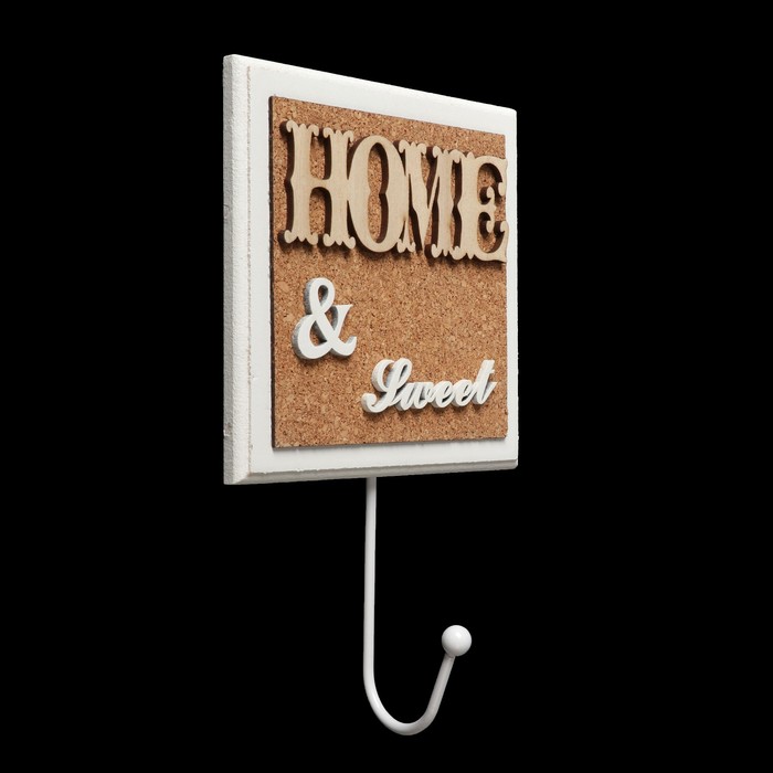Крючок декоративный дерево "HOME&SWEET" 21,5х13 см