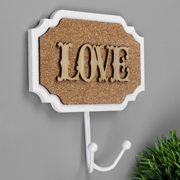 Крючок декоративный дерево "LOVE" 16,5х16 см