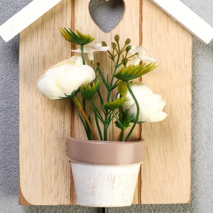 Крючок декоративный дерево "Розы в вазоне" МИКС 24,5х13,3 см