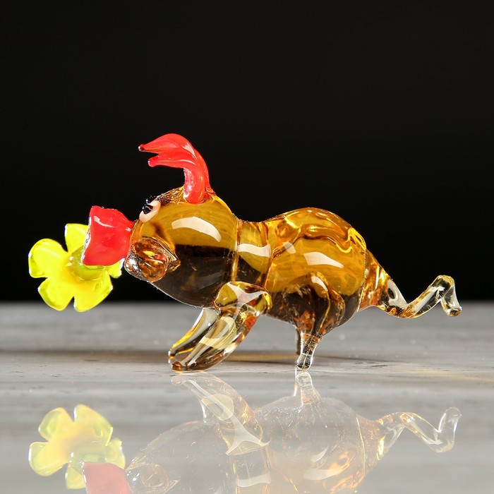 Сувенир из стекла миди 04 "Свинка" микс