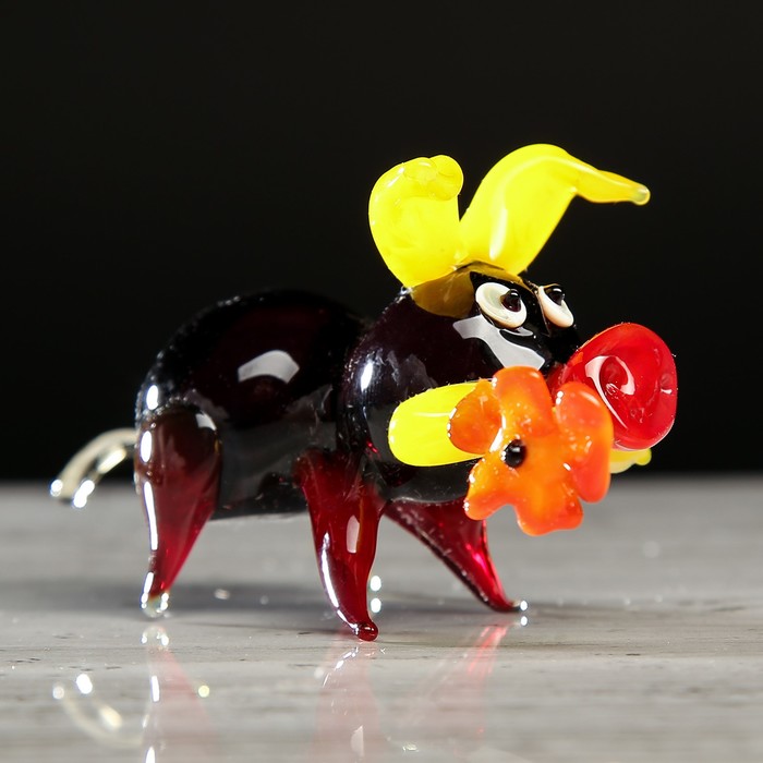 Сувенир из стекла миди 04 "Свинка" микс