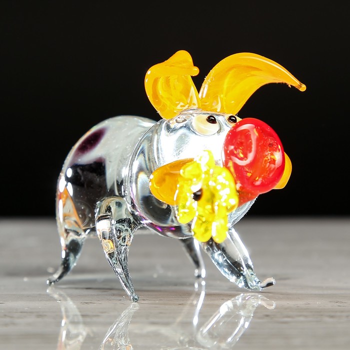 Сувенир из стекла миди 04 "Свинка" микс