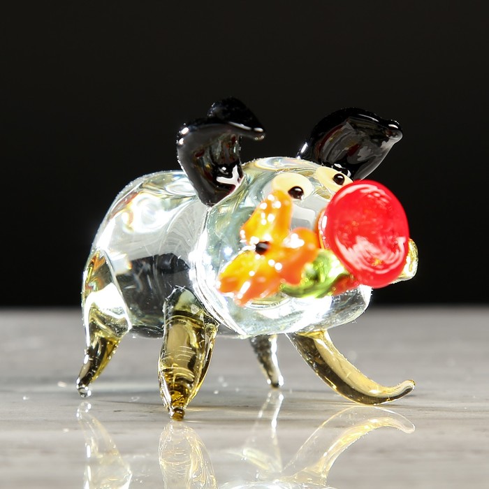 Сувенир из стекла миди 04 "Свинка" микс