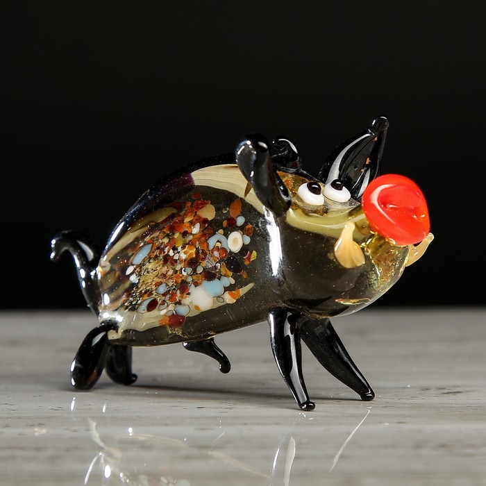 Сувенир из стекла миди 02 "Свинка" микс