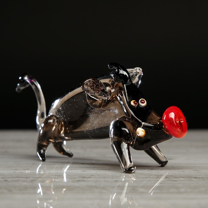 Сувенир из стекла миди 02 "Свинка" микс