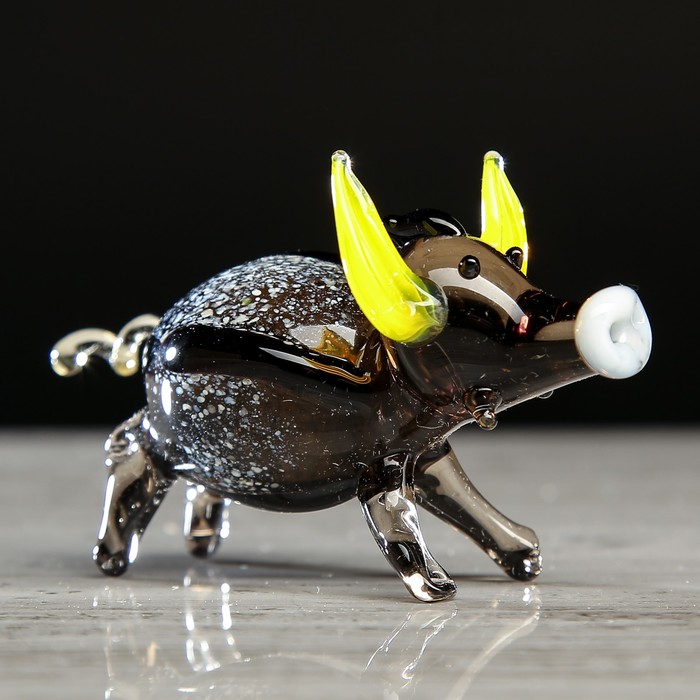 Сувенир из стекла миди 08 "Свинка" микс