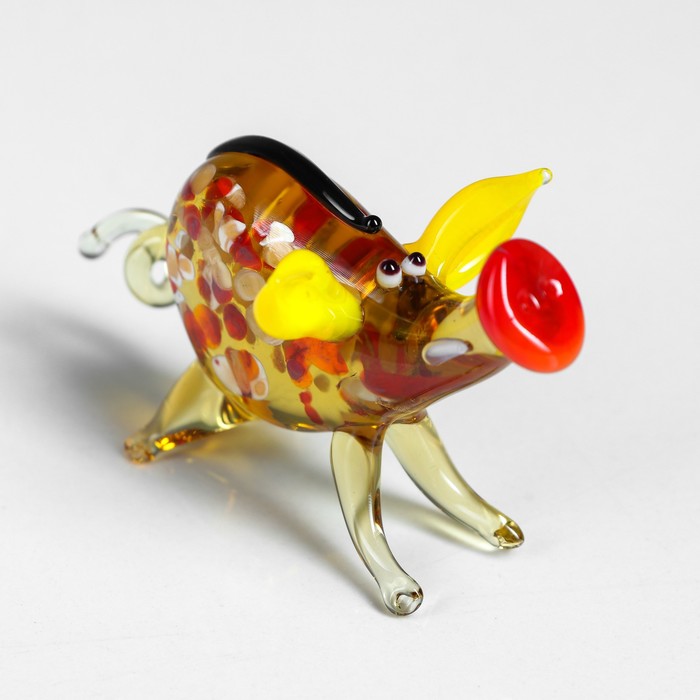 Сувенир из стекла средняя 01 "Свинка" микс