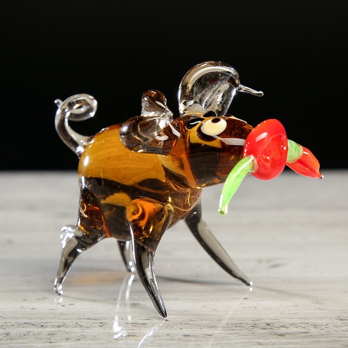 Сувенир из стекла средняя 05 "Свинка" микс