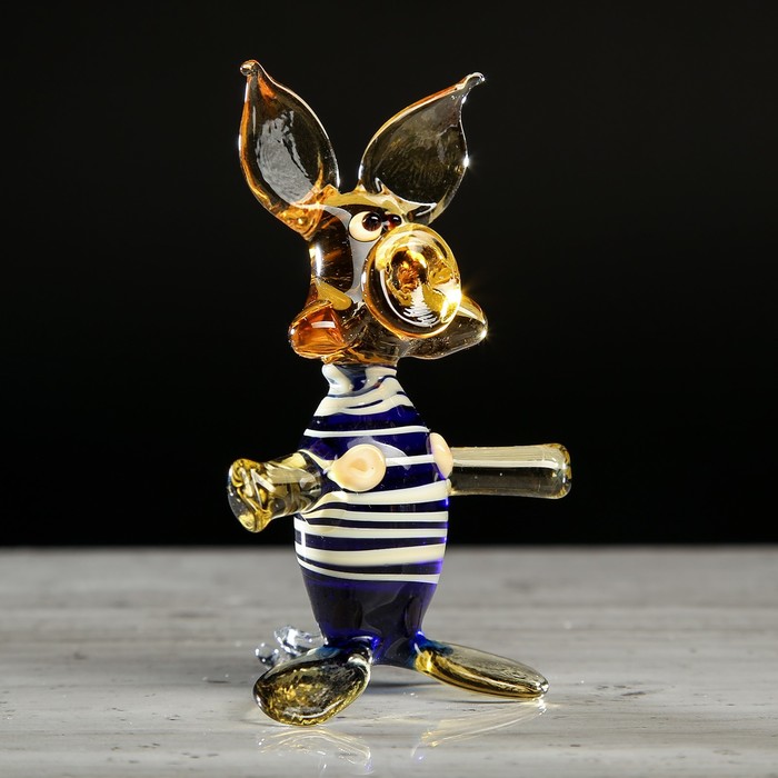 Сувенир из стекла средняя 12 "Свинка" микс