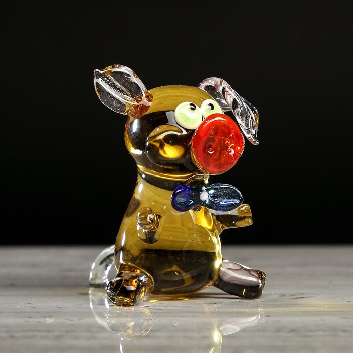 Сувенир из стекла средняя 22 "Свинка" микс