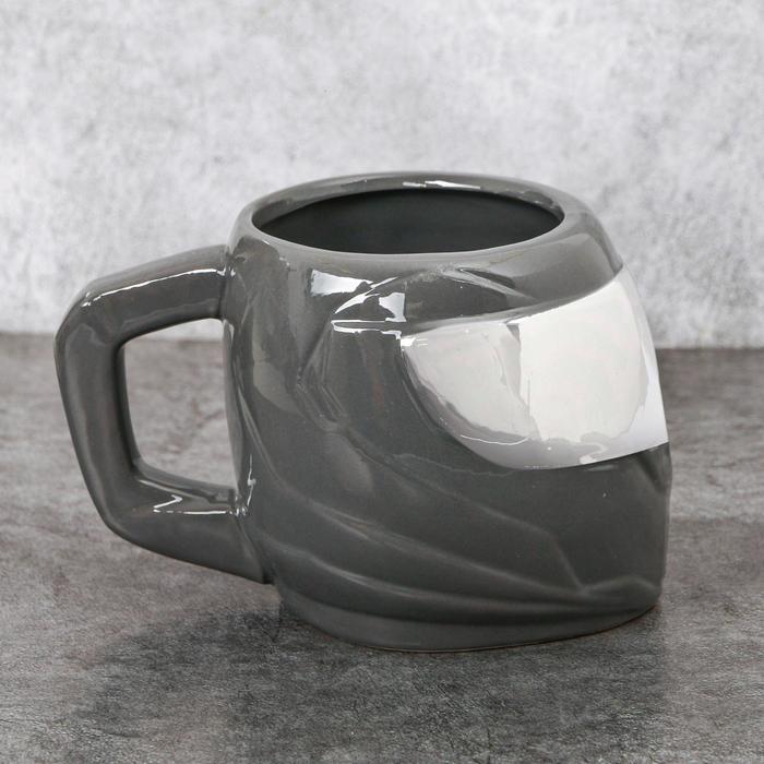 Кружка шлем, серая, 600 мл