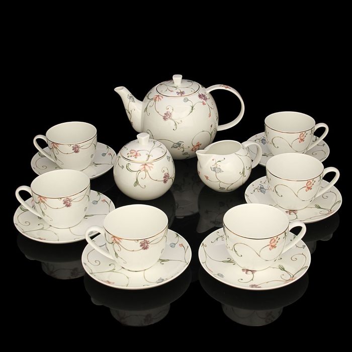 Сервиз чайный 15 пр "Мирайн" 6 чашек 200мл, 6 блюдец, чайник 1,5л, молочн , сахарница УЦЕНКА