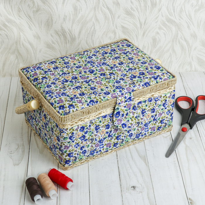 Шкатулка для рукоделия "Незабудки" 12х24х18 см