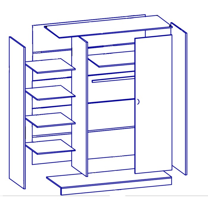 Шкаф 3-х створчатый Верона, 1350х500х2220, Дуб сонома/Ясень шимо