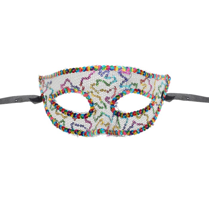 Карнавальная маска "Загадка" с пайетками