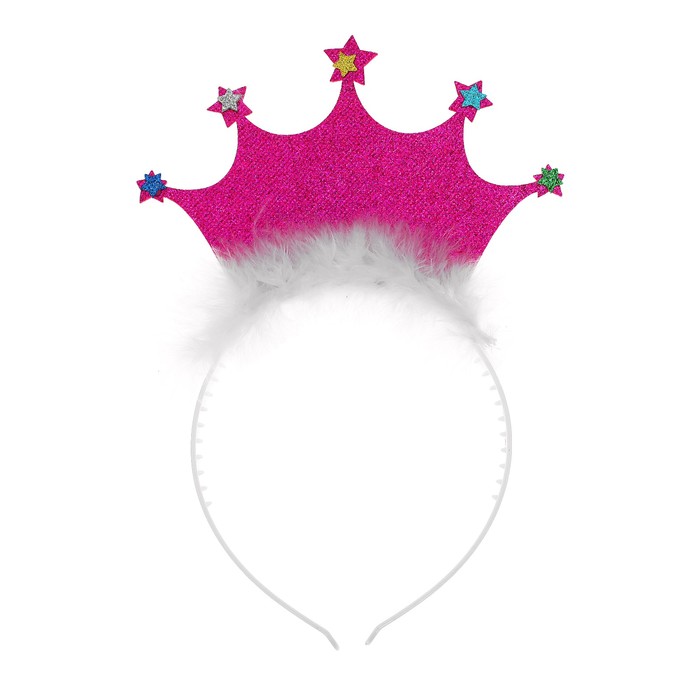Карнавальный ободок "Корона", цвет фуксия