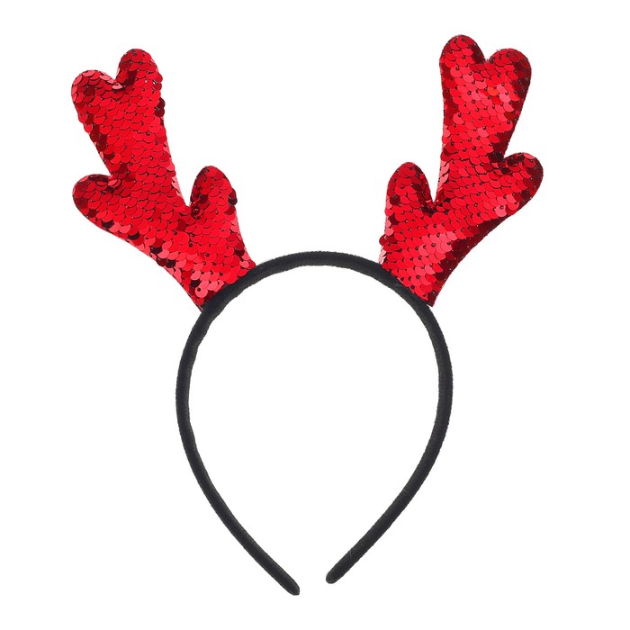 Карнавальный ободок "Рога" с пайетками