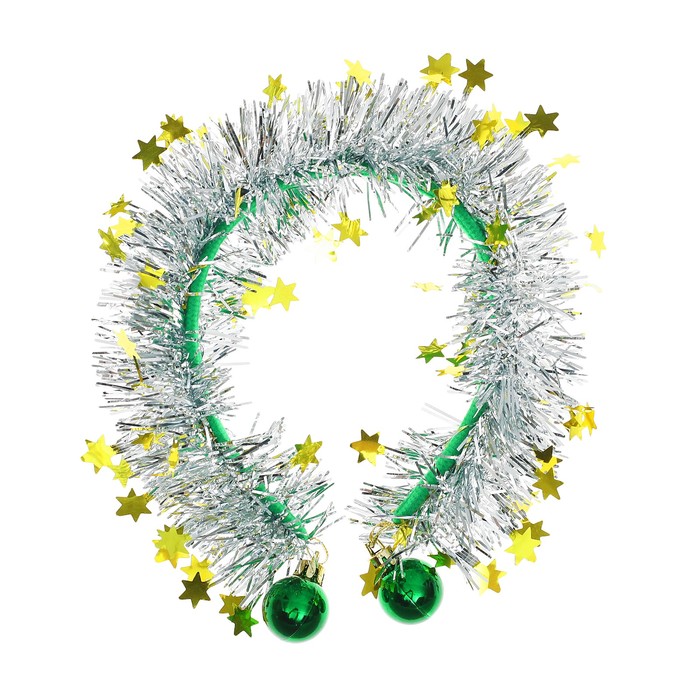 Карнавальный ободок "Звёзды", цвет зелёный